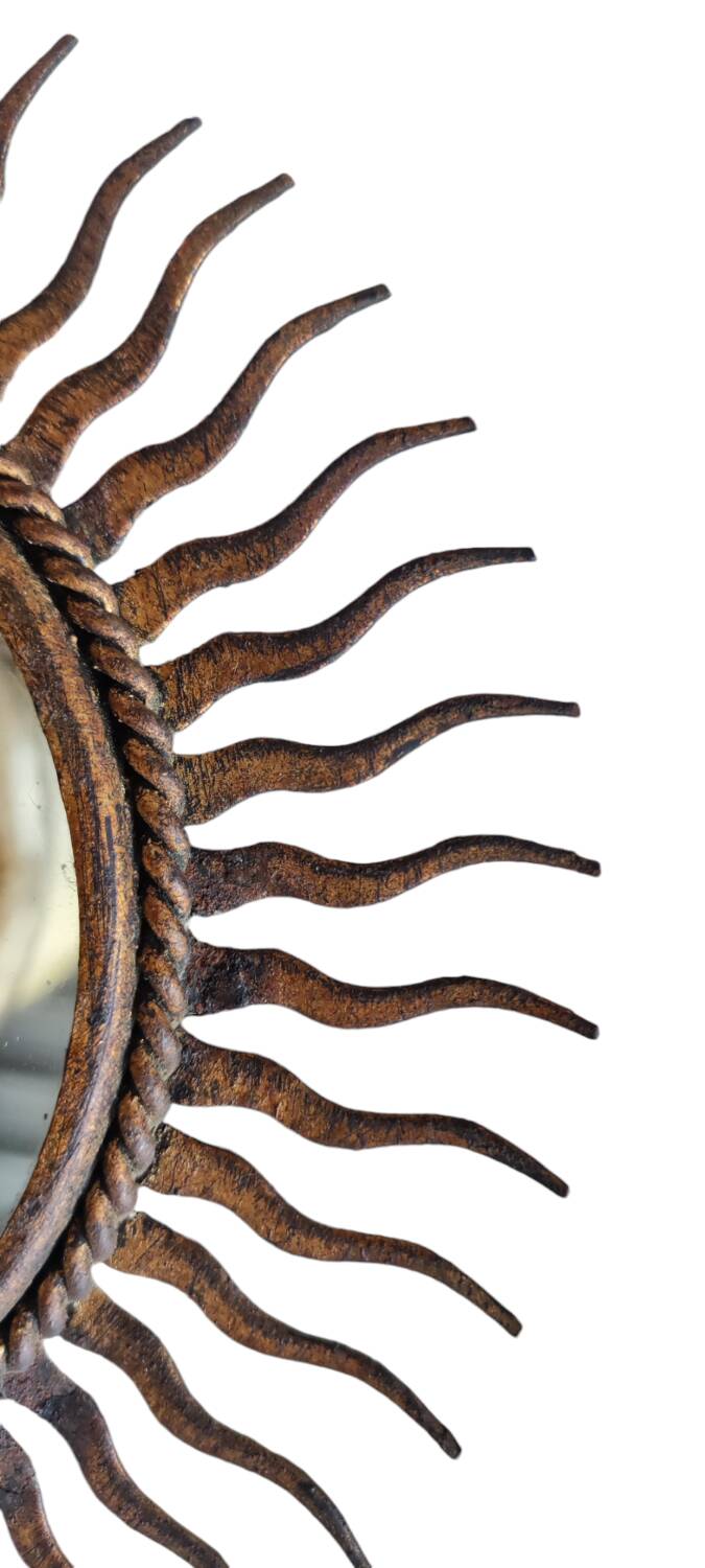 Authentic small sun mirror from the 1960s/70s