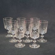 8 antique baccarat crystal wine glasses cut engraved 10742