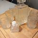 Whiskey service in glass carafe and 6 glasses