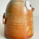 Vintage enameled stoneware owl money box
