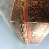 Old box in chiseled and carved brass
