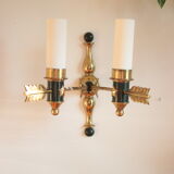 Interesting wall lamp with arrow decoration, modernist, 1950 solid brass