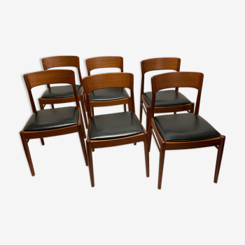 Suite of 6 very beautiful chairs Henning Kjaernulf, ks danemark