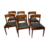 Suite of 6 very beautiful chairs Henning Kjaernulf, ks danemark