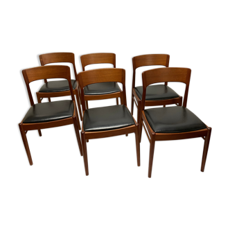 Suite of 6 very beautiful chairs Henning Kjaernulf, ks danemark