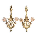 Paire d appliques laiton massif 81 x 49