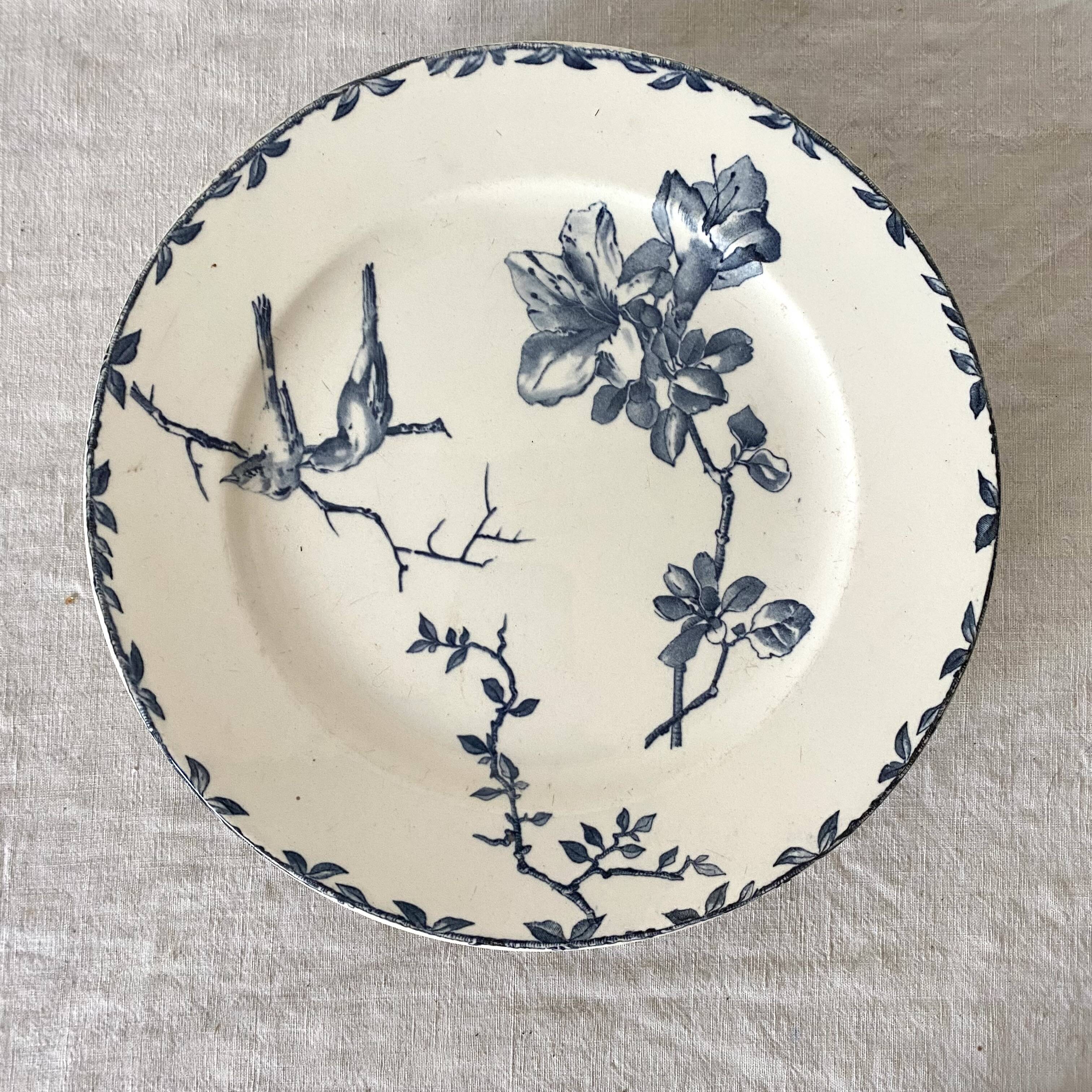 Earthenware compotier, oxford blue, hb & cie choisy le roi