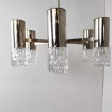 Chrome and glass chandelier, 1970s