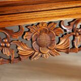 Vintage Richly Decorated Oak Coffee Table, 1950s