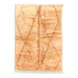 Tapis berbère beni ouarain ocre à losanges colorés 295x192m