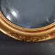 Oval frame nineteenth century gilded stucco wood and glass 36x31 foliage 28x23 cm