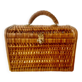 Old wicker basket with carrying handle