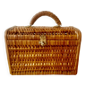 Old wicker basket with carrying handle