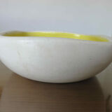 Empty pocket keramos in white and yellow ceramic 50s 60s