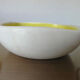 Keramos ceramic trinket tray in white and yellow, 1950s/60s