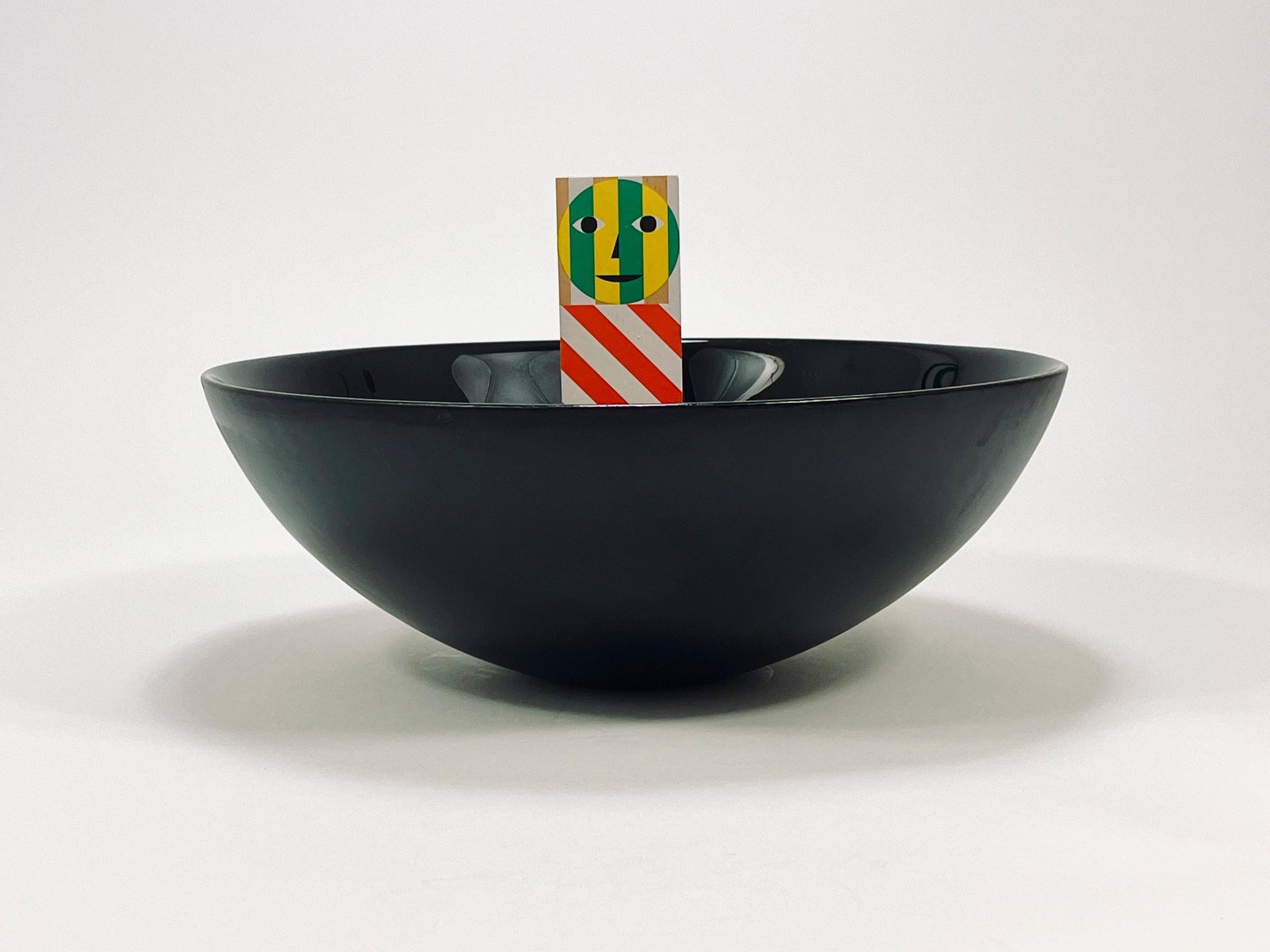 Grand Bol Centre Noir Riedel x Mesa Design, Post-Modernisme Italie, 1980