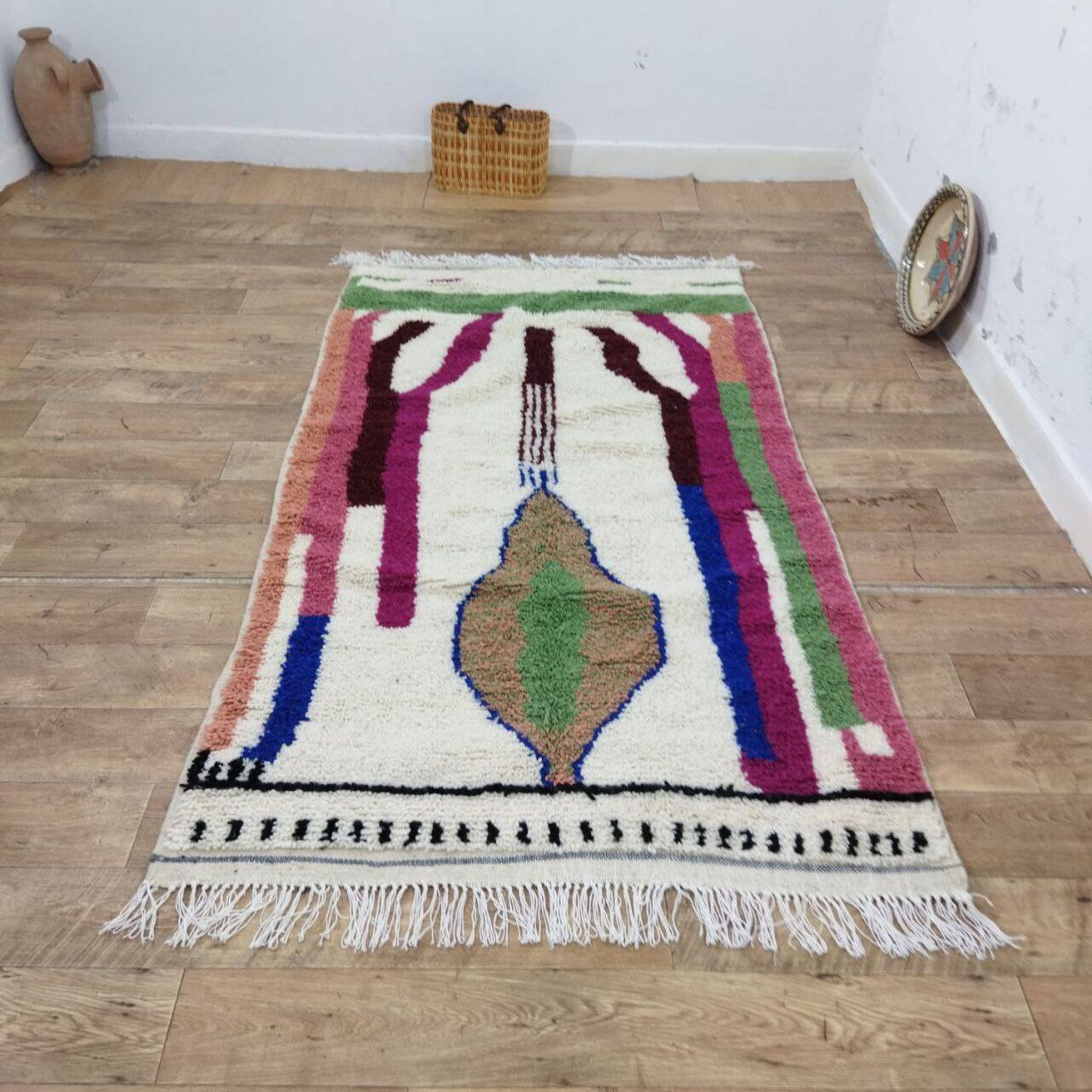 Tapis berbère Azilal en laine fait main 230 X 125 CM