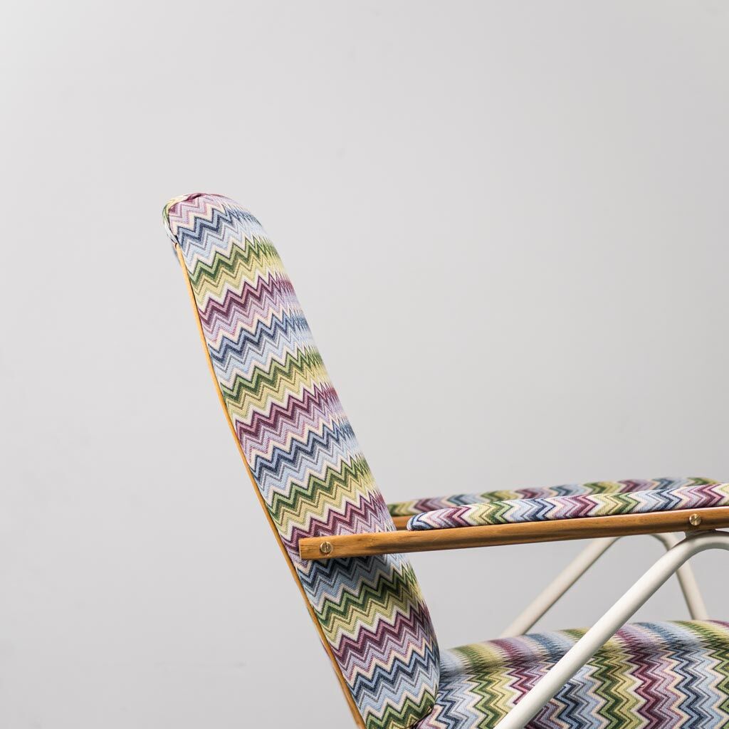 Pair of armchairs, missoni fabric 1970