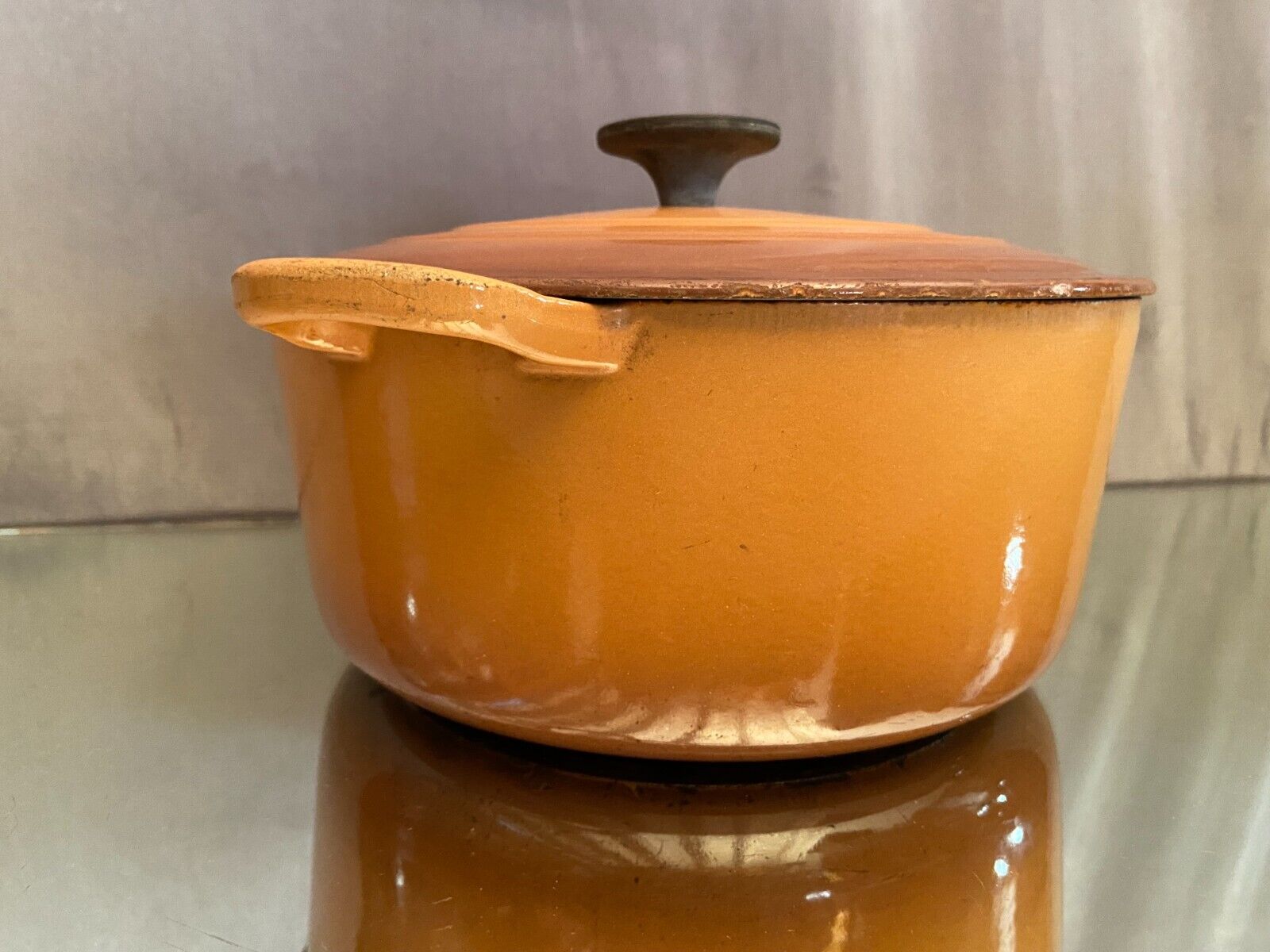 Cast iron casserole marked Le Creuset