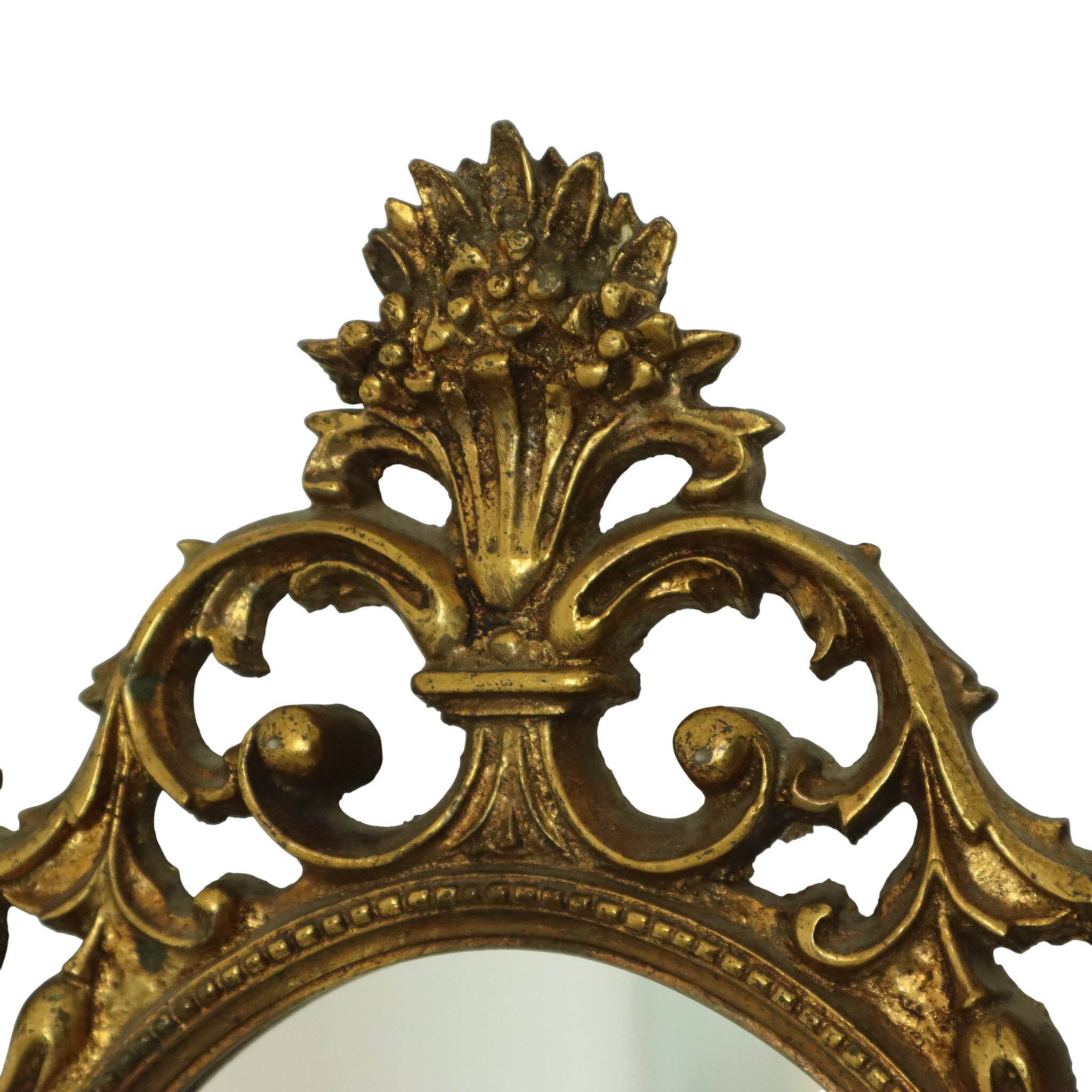 Classic French Rococo Baroque Style Mirror Gold Resin 70cm