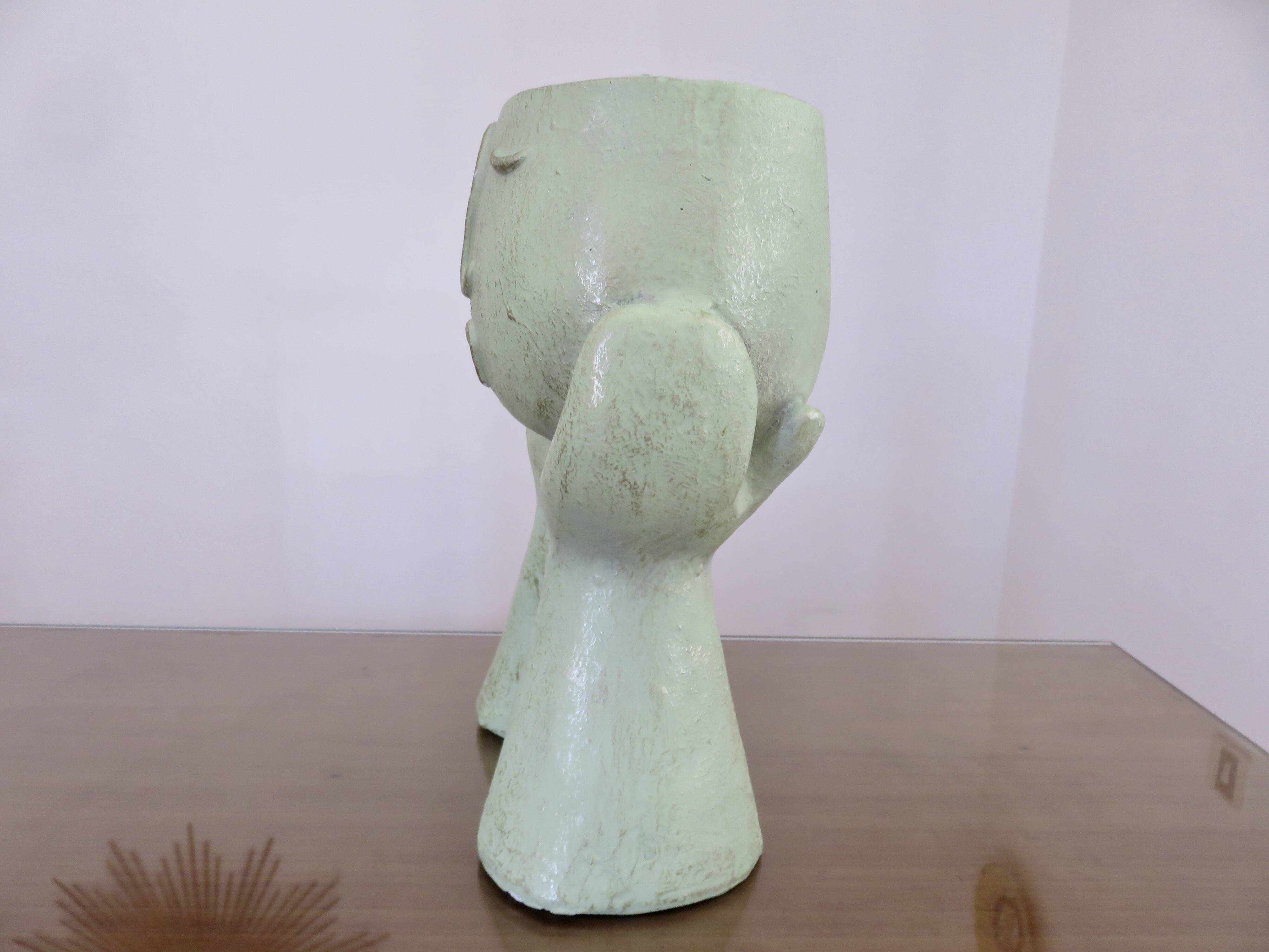 Large anthropomorphic vase made of thick fibreglass, 1980s-1990s.