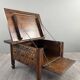 Rustic Carved Wooden Bar with Stools and Wine Chest, 20th Century