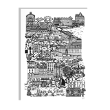 Saint-Malo Cancale black and white screenprint