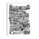 Saint-Malo Cancale black and white screenprint