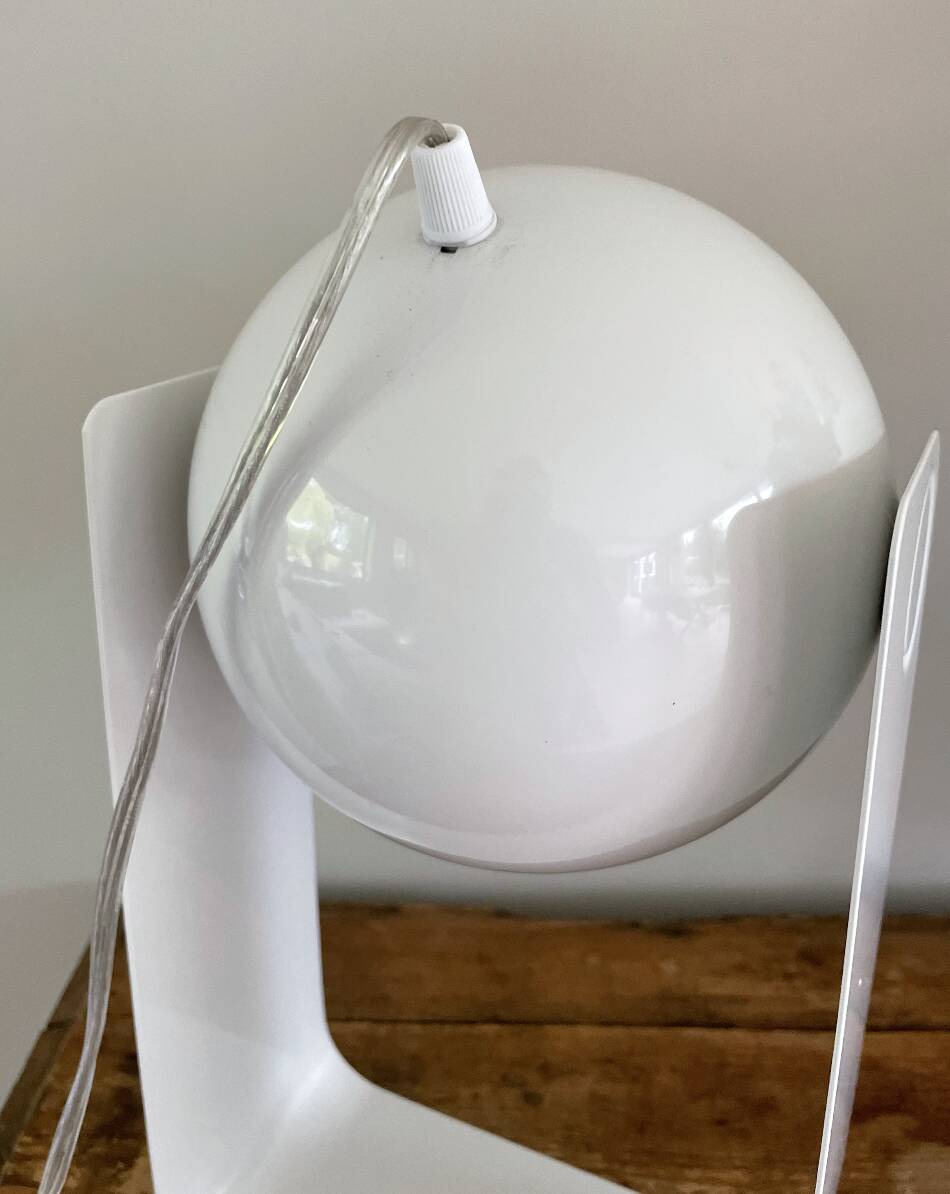 Vintage Table Lamp White Space Age Look Massive 90's design