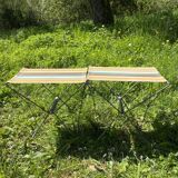 Vintage canvas foldable camping stools