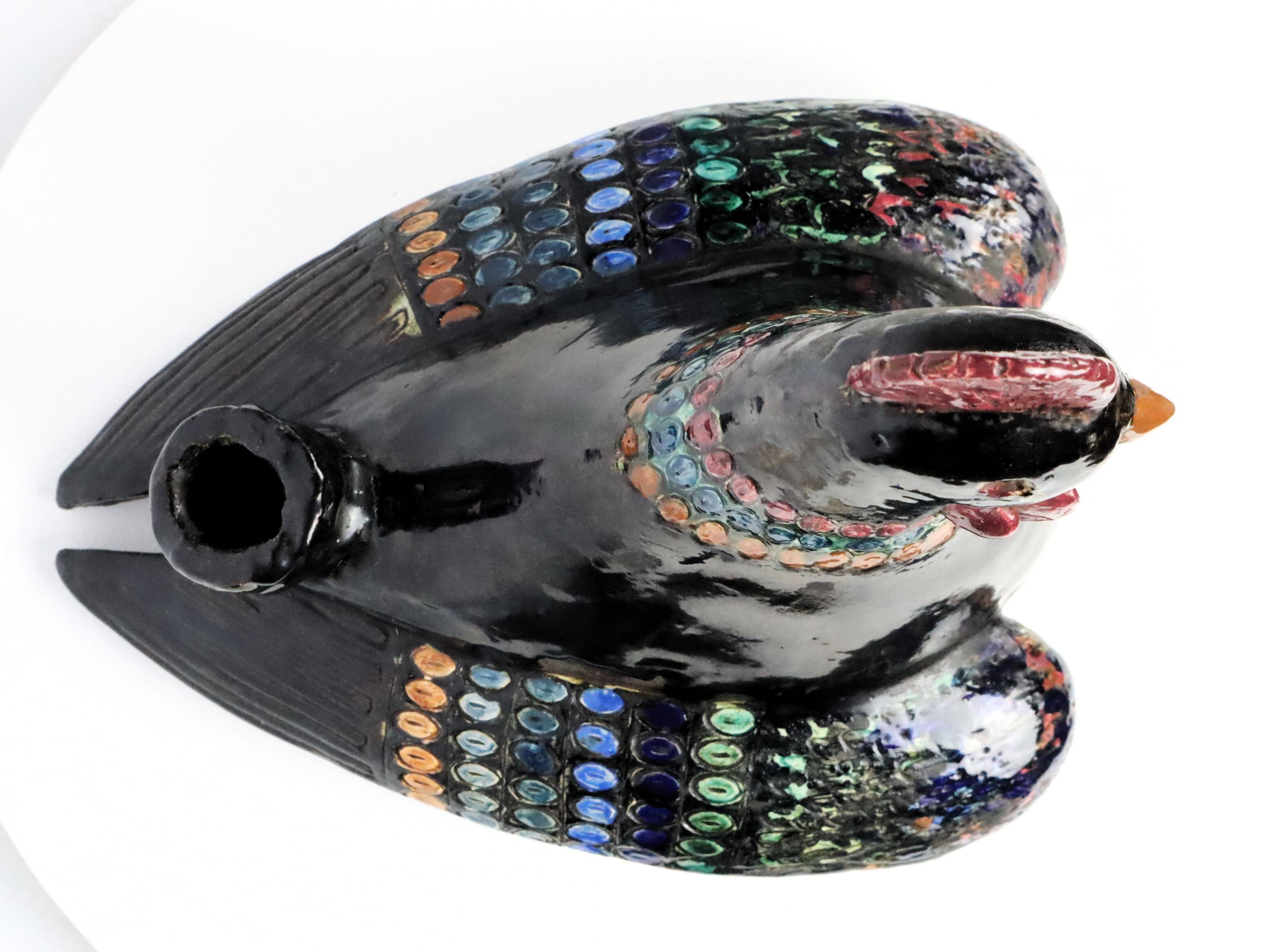 Zoomorphic ceramic vase in the style of Guidette Carbonell