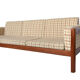 Vintage mid 20th century danish style day sofa, teak, wool upholstery, Scandinavian 1960s