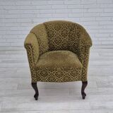 1950s, Danish lounge chair, reupholstered, green furniture fabric.