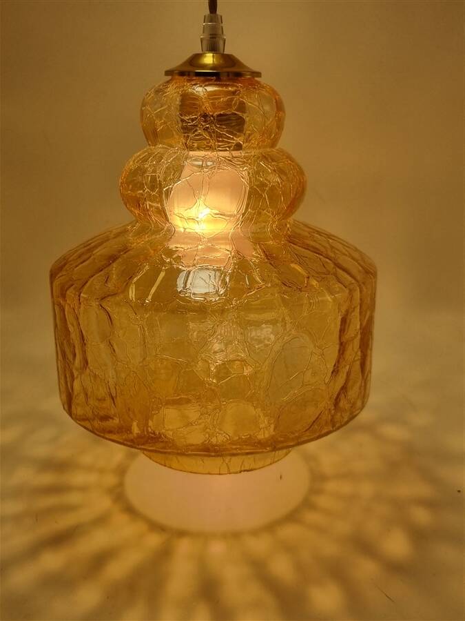 Amber glass pendant light