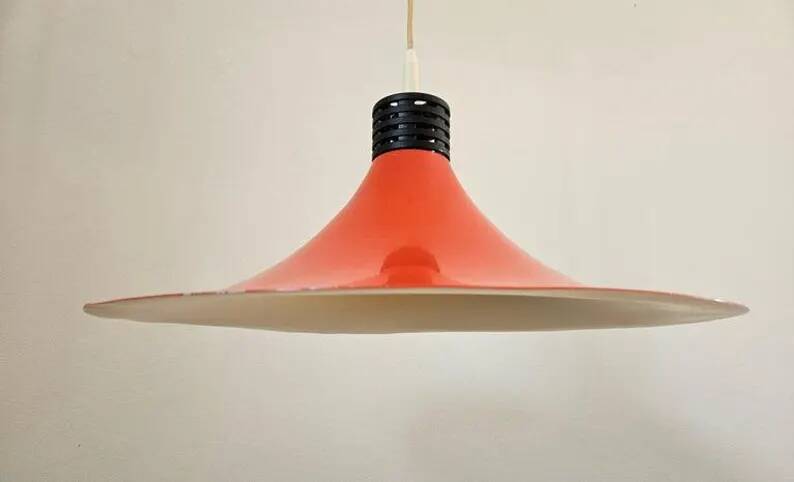 Rare Midcentury Red Pendant, Space Age, Italy, 1970s