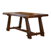Brutalist table in elm by Aranjou 1950s
