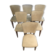 Suite de 6 chaises vintages Skaï beige 1970