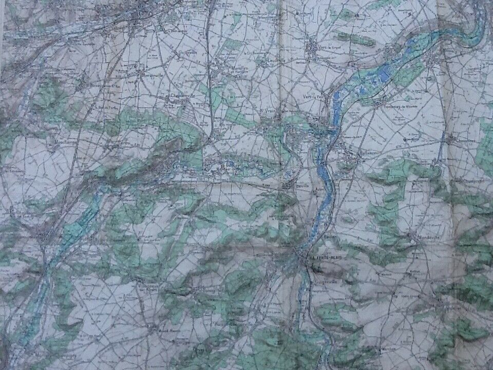Etampes (Essonne) Geographical map of 1953 (Type1922) Drawn and published by the Institut Géog