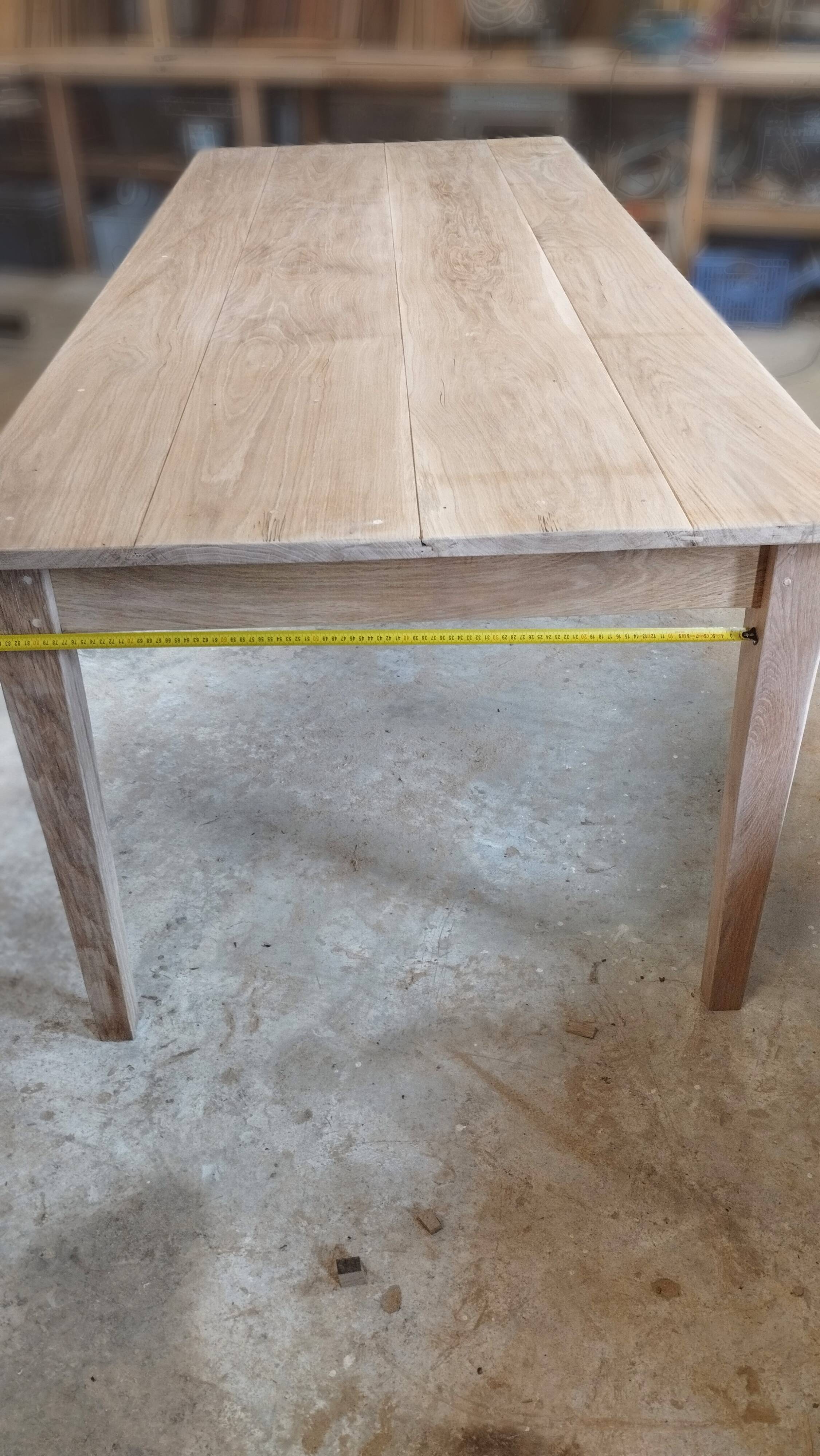 Large solid oak farmhouse table with two drawers 260 cm x 100 cm