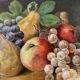 Antique oil painting on canvas "Still Life with Fruit" signed O. Leblond 1922