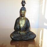 Italian "Buddha" lamp in polychrome plaster 70s