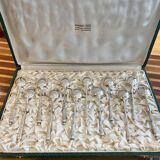 Set of 12 small silver-plated metal spoons