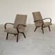 Pair of grey mottled armchairs by Jaroslav Smidek for TON Bystrice