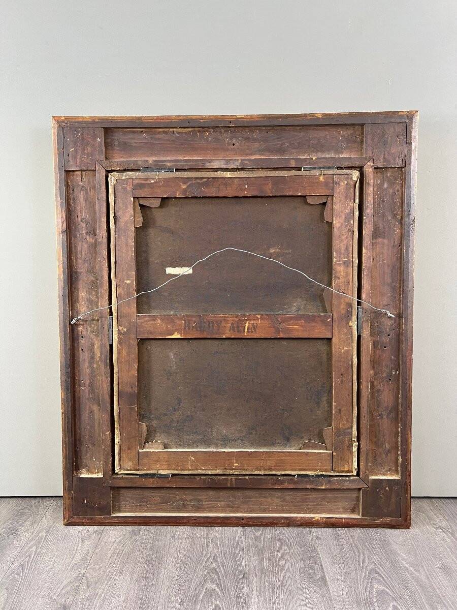 Oil on canvas painting Still life with flowers, Aimé Perret (1846-1927)