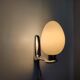 Pair of ouefs sconces in opaline and vintage chromed metal