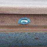 Farm table in solid oak raw wood 2 drawers