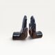Pair of vintage black ceramic hand bookends