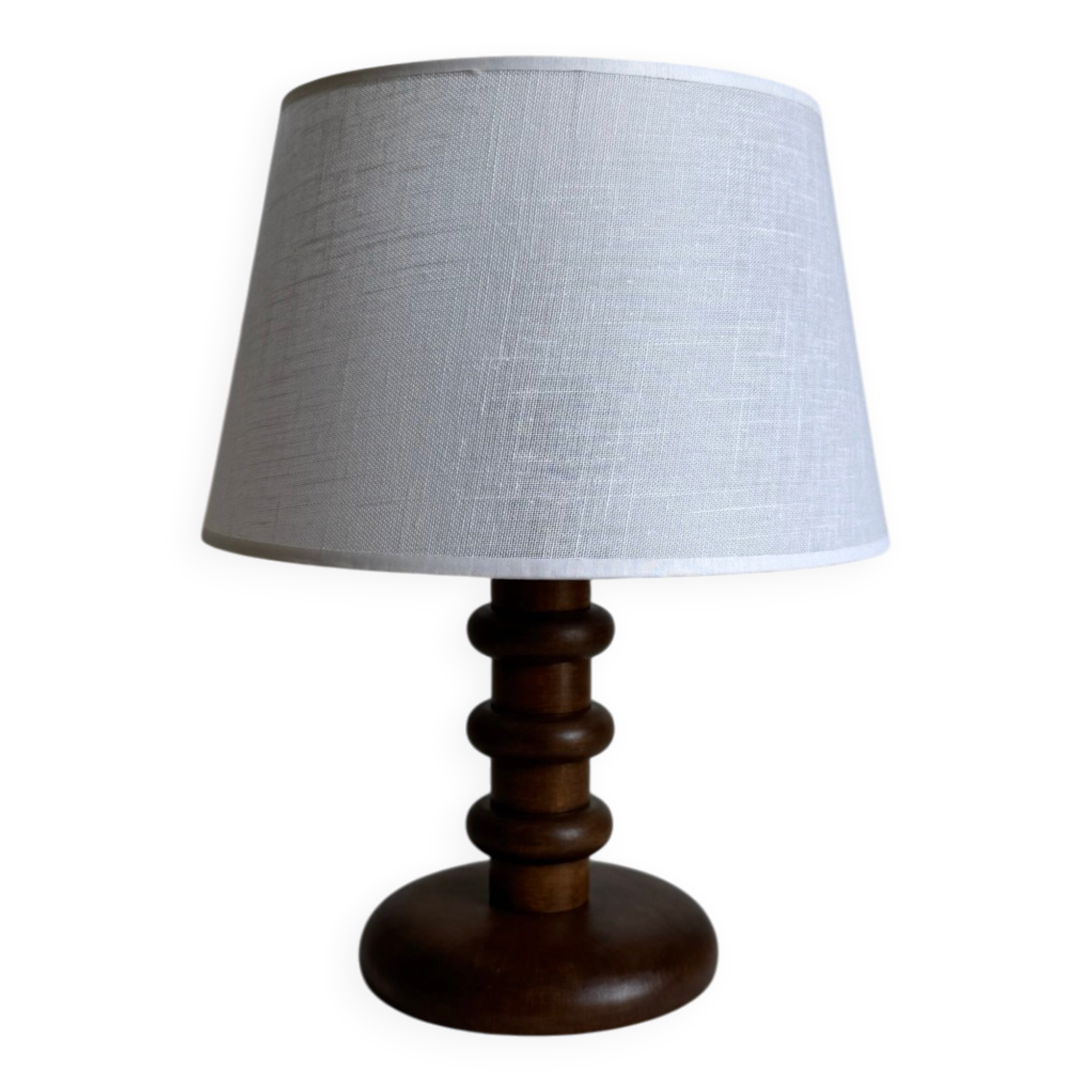Vintage Mid Century Modern Wood Base Table Lamp
