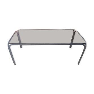 Coffee table chrome and smoked glass