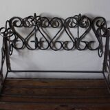 Wrought iron flower planter shelf